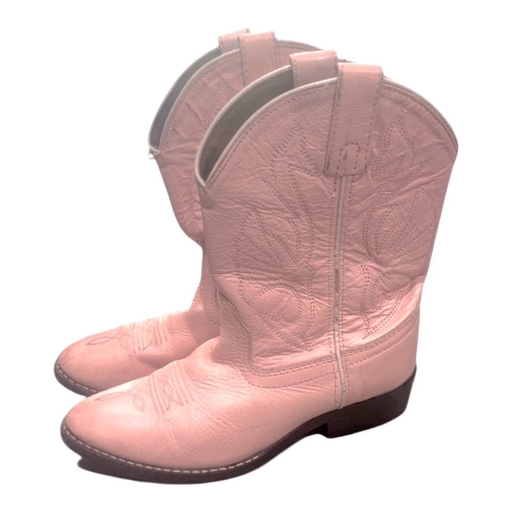 Acme Pink Western Boots Girls Size 2 #rodeo #cowgirl #barbie #kids boots